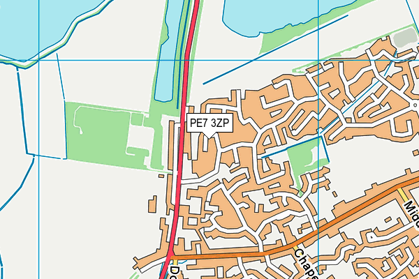 PE7 3ZP map - OS VectorMap District (Ordnance Survey)
