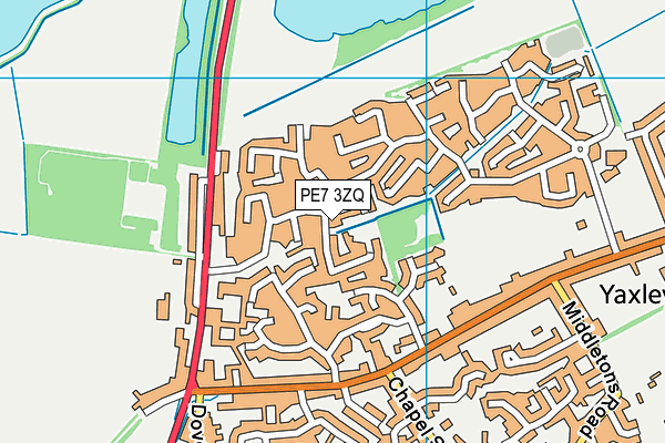 PE7 3ZQ map - OS VectorMap District (Ordnance Survey)