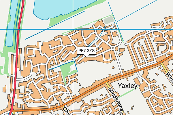 PE7 3ZS map - OS VectorMap District (Ordnance Survey)