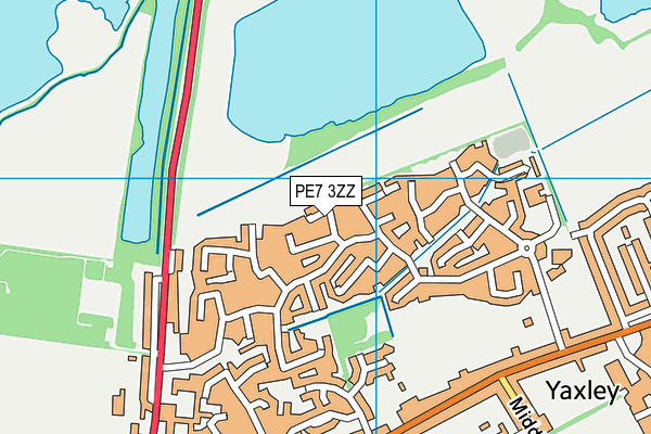 PE7 3ZZ map - OS VectorMap District (Ordnance Survey)