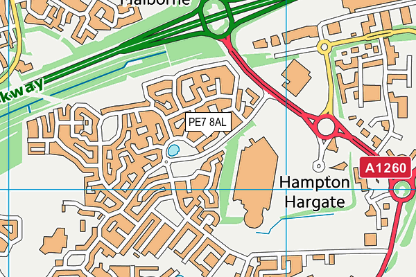 PE7 8AL map - OS VectorMap District (Ordnance Survey)