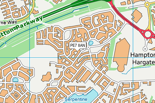 PE7 8AN map - OS VectorMap District (Ordnance Survey)