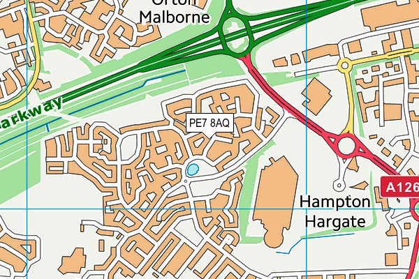 PE7 8AQ map - OS VectorMap District (Ordnance Survey)