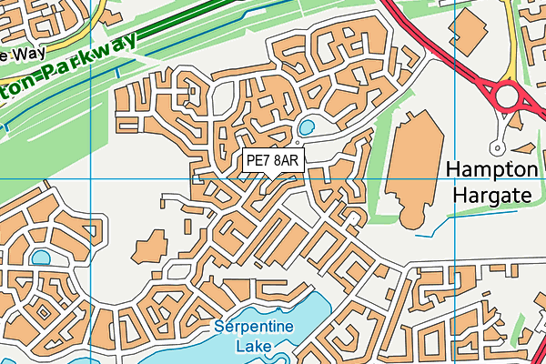 PE7 8AR map - OS VectorMap District (Ordnance Survey)