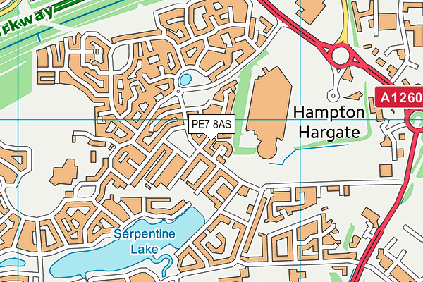 PE7 8AS map - OS VectorMap District (Ordnance Survey)