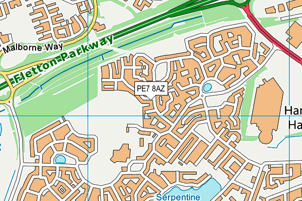 PE7 8AZ map - OS VectorMap District (Ordnance Survey)