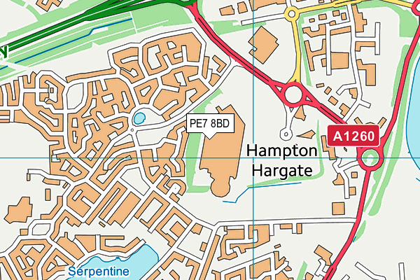 PE7 8BD map - OS VectorMap District (Ordnance Survey)