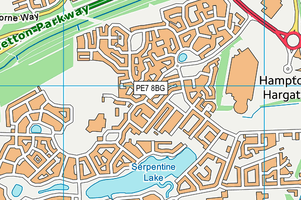 PE7 8BG map - OS VectorMap District (Ordnance Survey)