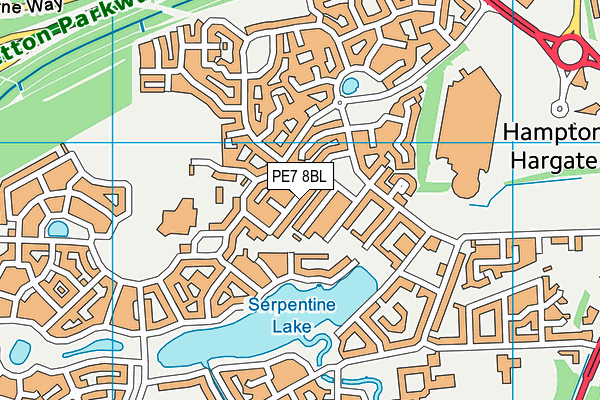 PE7 8BL map - OS VectorMap District (Ordnance Survey)