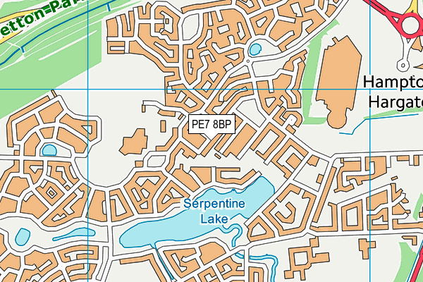 PE7 8BP map - OS VectorMap District (Ordnance Survey)