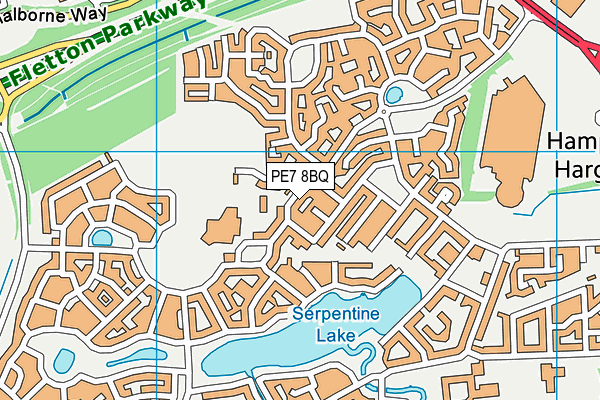 PE7 8BQ map - OS VectorMap District (Ordnance Survey)
