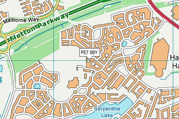 PE7 8BY map - OS VectorMap District (Ordnance Survey)