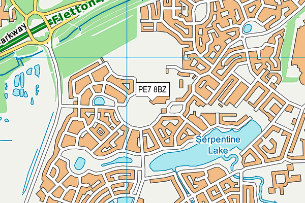 PE7 8BZ map - OS VectorMap District (Ordnance Survey)