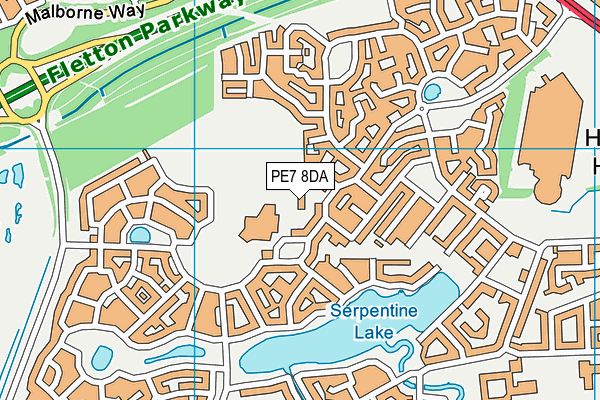 PE7 8DA map - OS VectorMap District (Ordnance Survey)