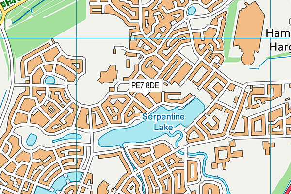PE7 8DE map - OS VectorMap District (Ordnance Survey)