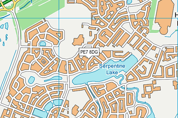 PE7 8DG map - OS VectorMap District (Ordnance Survey)