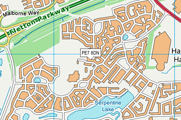 PE7 8DN map - OS VectorMap District (Ordnance Survey)