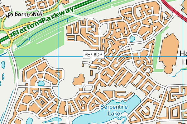 PE7 8DP map - OS VectorMap District (Ordnance Survey)