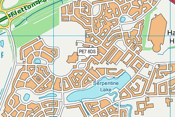 PE7 8DS map - OS VectorMap District (Ordnance Survey)