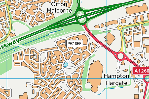 PE7 8EF map - OS VectorMap District (Ordnance Survey)