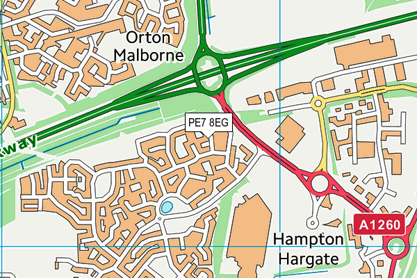 PE7 8EG map - OS VectorMap District (Ordnance Survey)