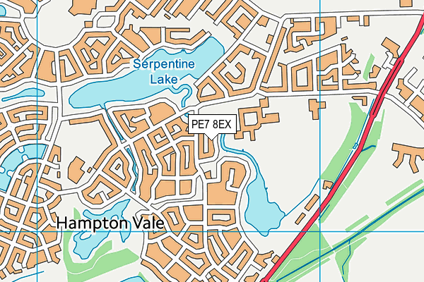 PE7 8EX map - OS VectorMap District (Ordnance Survey)