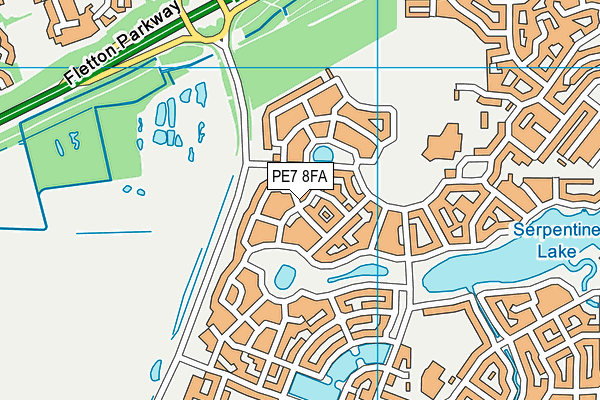 PE7 8FA map - OS VectorMap District (Ordnance Survey)
