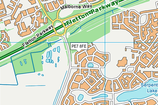 PE7 8FE map - OS VectorMap District (Ordnance Survey)