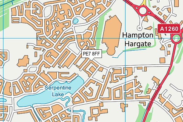 PE7 8FF map - OS VectorMap District (Ordnance Survey)