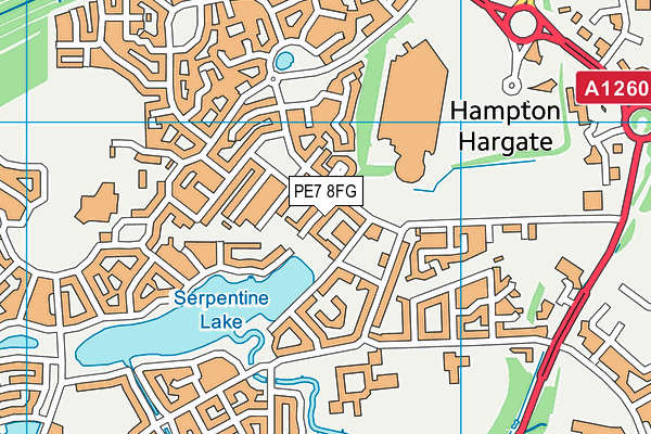 PE7 8FG map - OS VectorMap District (Ordnance Survey)