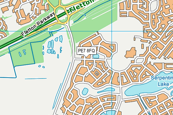 PE7 8FQ map - OS VectorMap District (Ordnance Survey)