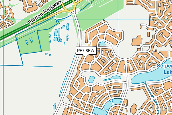PE7 8FW map - OS VectorMap District (Ordnance Survey)