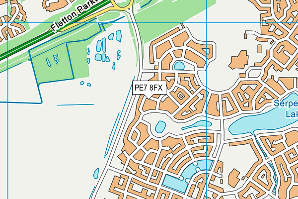 PE7 8FX map - OS VectorMap District (Ordnance Survey)