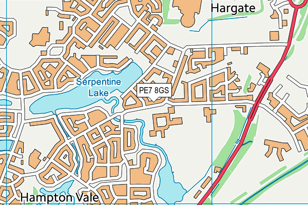 PE7 8GS map - OS VectorMap District (Ordnance Survey)