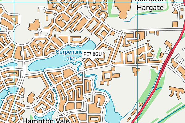 PE7 8GU map - OS VectorMap District (Ordnance Survey)