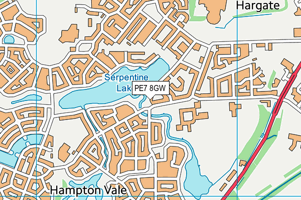 PE7 8GW map - OS VectorMap District (Ordnance Survey)