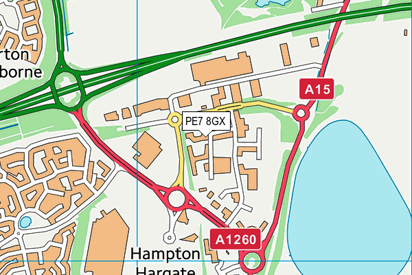 PE7 8GX map - OS VectorMap District (Ordnance Survey)