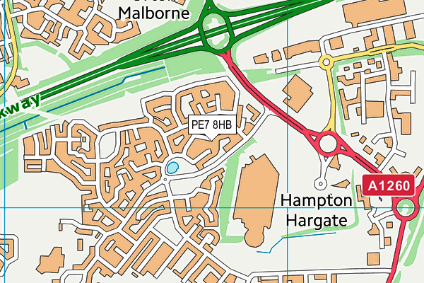 PE7 8HB map - OS VectorMap District (Ordnance Survey)