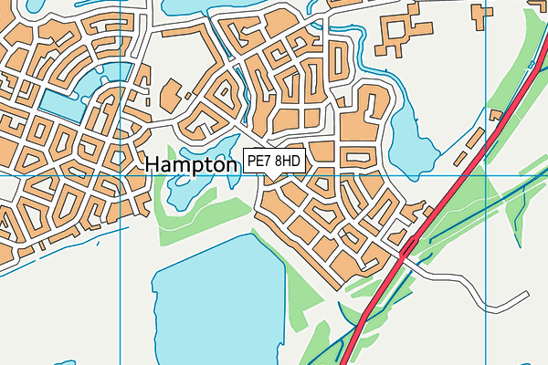 PE7 8HD map - OS VectorMap District (Ordnance Survey)