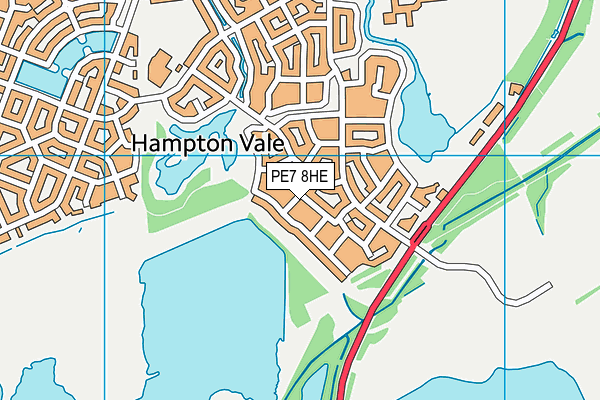 PE7 8HE map - OS VectorMap District (Ordnance Survey)
