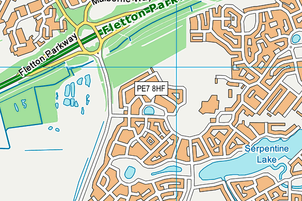 PE7 8HF map - OS VectorMap District (Ordnance Survey)