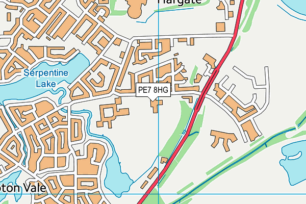 PE7 8HG map - OS VectorMap District (Ordnance Survey)