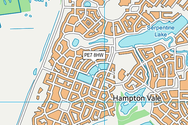 PE7 8HW map - OS VectorMap District (Ordnance Survey)