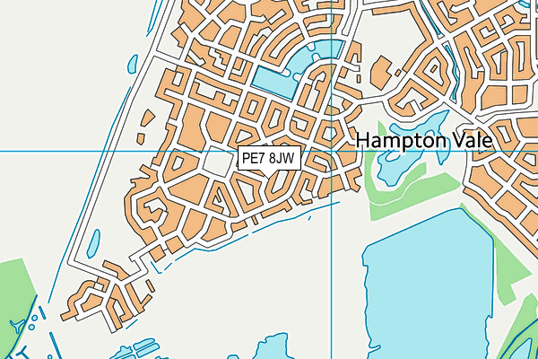 PE7 8JW map - OS VectorMap District (Ordnance Survey)