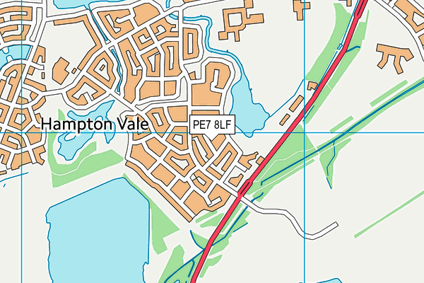 PE7 8LF map - OS VectorMap District (Ordnance Survey)