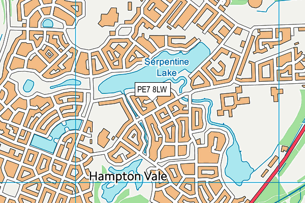 PE7 8LW map - OS VectorMap District (Ordnance Survey)