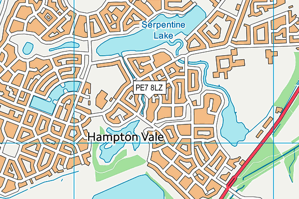 PE7 8LZ map - OS VectorMap District (Ordnance Survey)