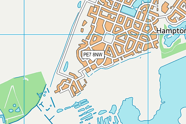 PE7 8NW map - OS VectorMap District (Ordnance Survey)