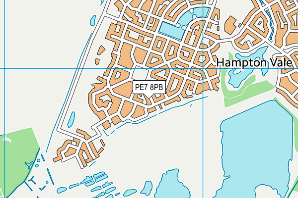 PE7 8PB map - OS VectorMap District (Ordnance Survey)