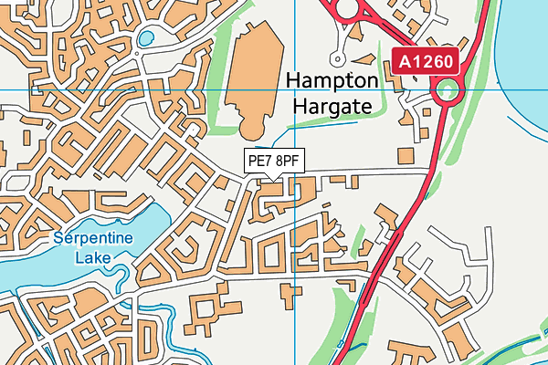 PE7 8PF map - OS VectorMap District (Ordnance Survey)